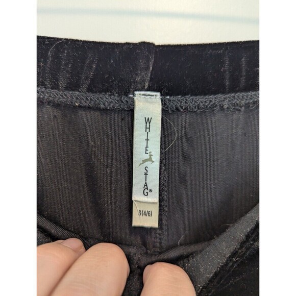 Velvet Wide Leg Cropped Pants Women's Size Small Black - Picture 3 of 7